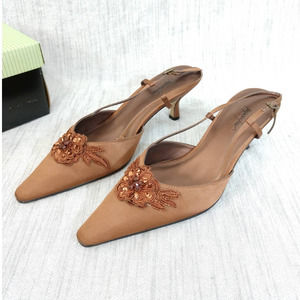 Vintage 90's Pointed Toe Heels Brown Size 8.5